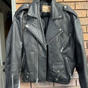 Vintage 80's Mens Leather Motorcycle Jacket